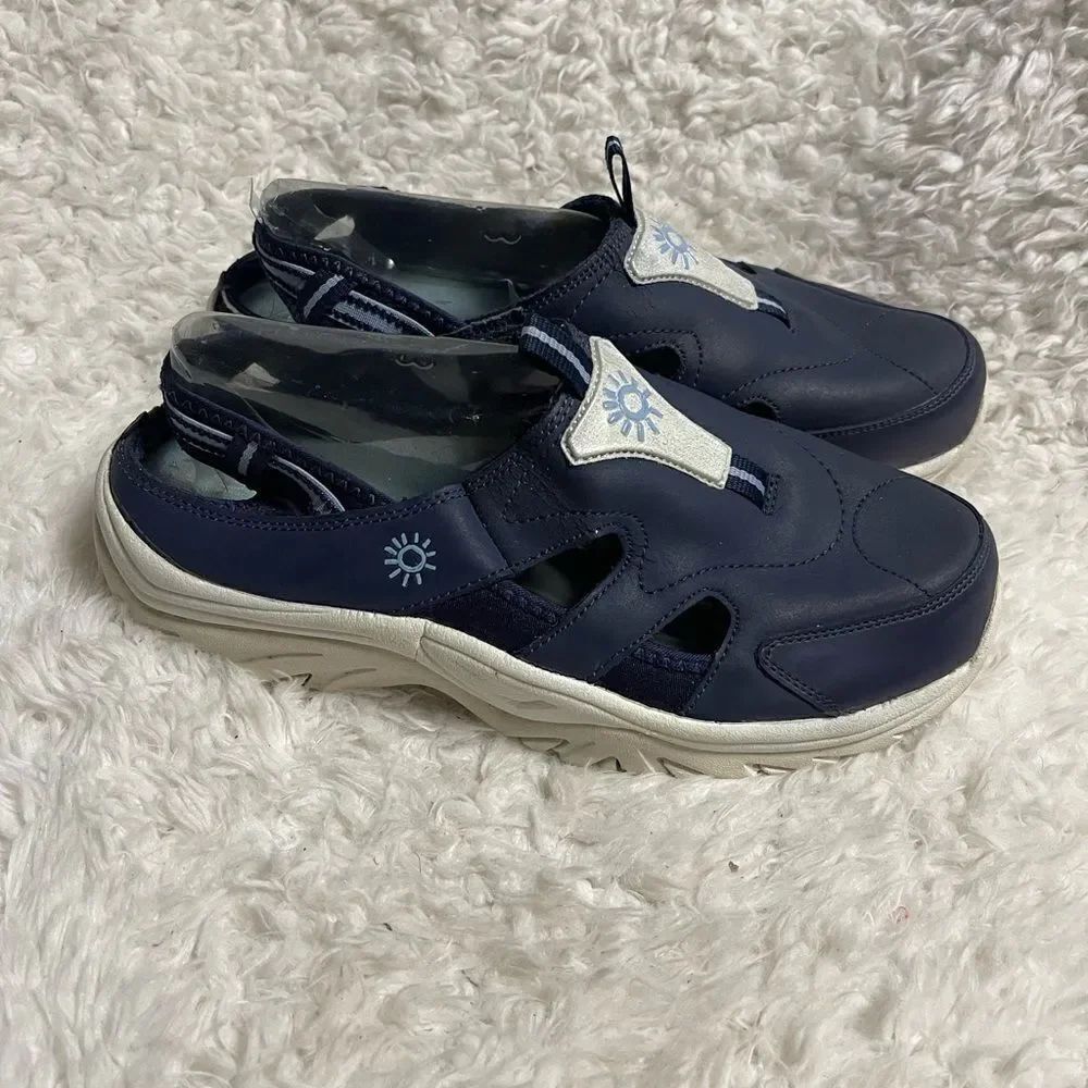 No Boundaries leather Navy Blue tracker sandals size 10 - Picture 4 of 11